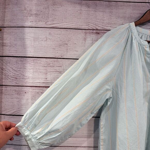 Levi’s Lainey Stripe Cotton Blouse Size Large Button Front Up Shirt Top Casual - Picture 9 of 10